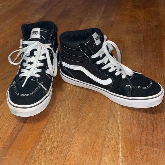 •VANS•THE LEGENDARY HIGH-TOP BLACK/WHITE OLD SKOOL SNEAKER SIZE 5Y=6.5-7/WOMENS - Picture 8 of 10